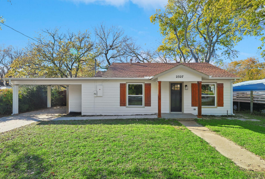 Renovated front exterior with modern design