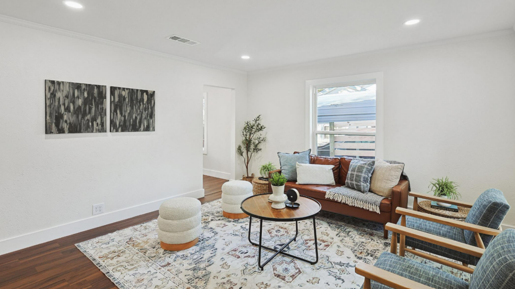Open concept living area with natural light